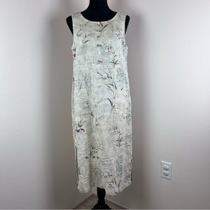 Vintage Sweet Jessie Dress Womens Small Petite Midi Floral 90s Y2K Linen Prarie